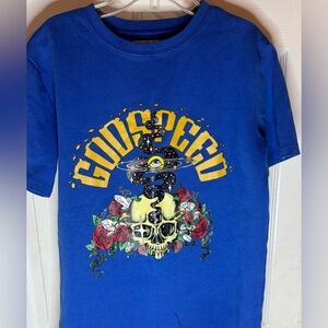 Godspeed Eternal Dream Skull Graphic T-Shirt Men’s Size Medium Blue 3rd Eye